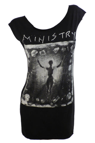 MINISTRY 1992 Two Sided Restyled Rock Tour T-Shirt / Dress