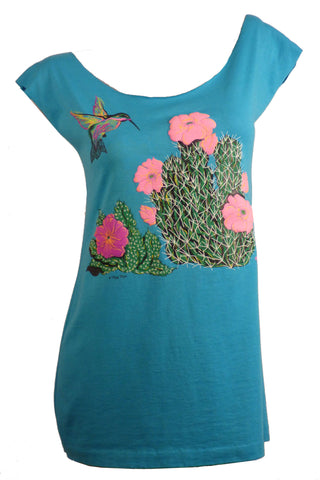Vintage Hummingbird Reshaped T-Shirt Mini Dress