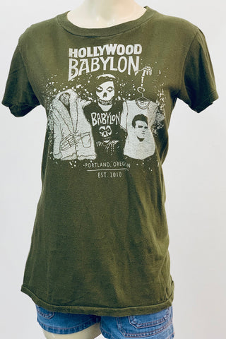 Vintage Olive Thin Tee Screened by Babylon S/M